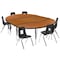 Flash Furniture 86" Oval Wave Oak Table Set-14" Stack Chairs XU-GRP-14CH-A3060CON-60-OAK-T-P-GG - alternate 10